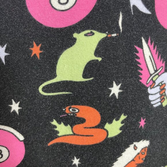 Nooworks Muscle Tee Mean Machine Print Size Large Motorcycle Rat Devil Lady - Picture 9 of 10